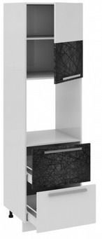 Шкаф пенал под бытовую технику с 2-мя ящиками (правый) ПБ2я_204-60_2Я1ДР(Б) Фэнтези (Лайнс) (Ш×Г×В): 600×582×2140 ― Мебель в Краснодаре