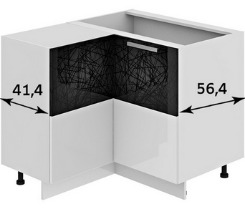 Шкаф нижний нестандартный угловой с углом 90° НнУ90_72_2ДР(НнУ) Фэнтези (Лайнс) (Ш×Г×В): 1050×900×822 ― Мебель в Краснодаре